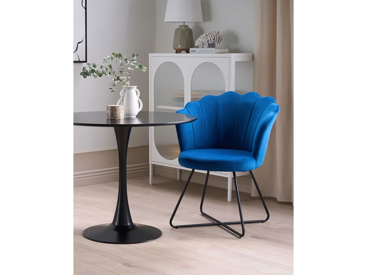 Fauteuil LOVELOCK Velours Bleu marine