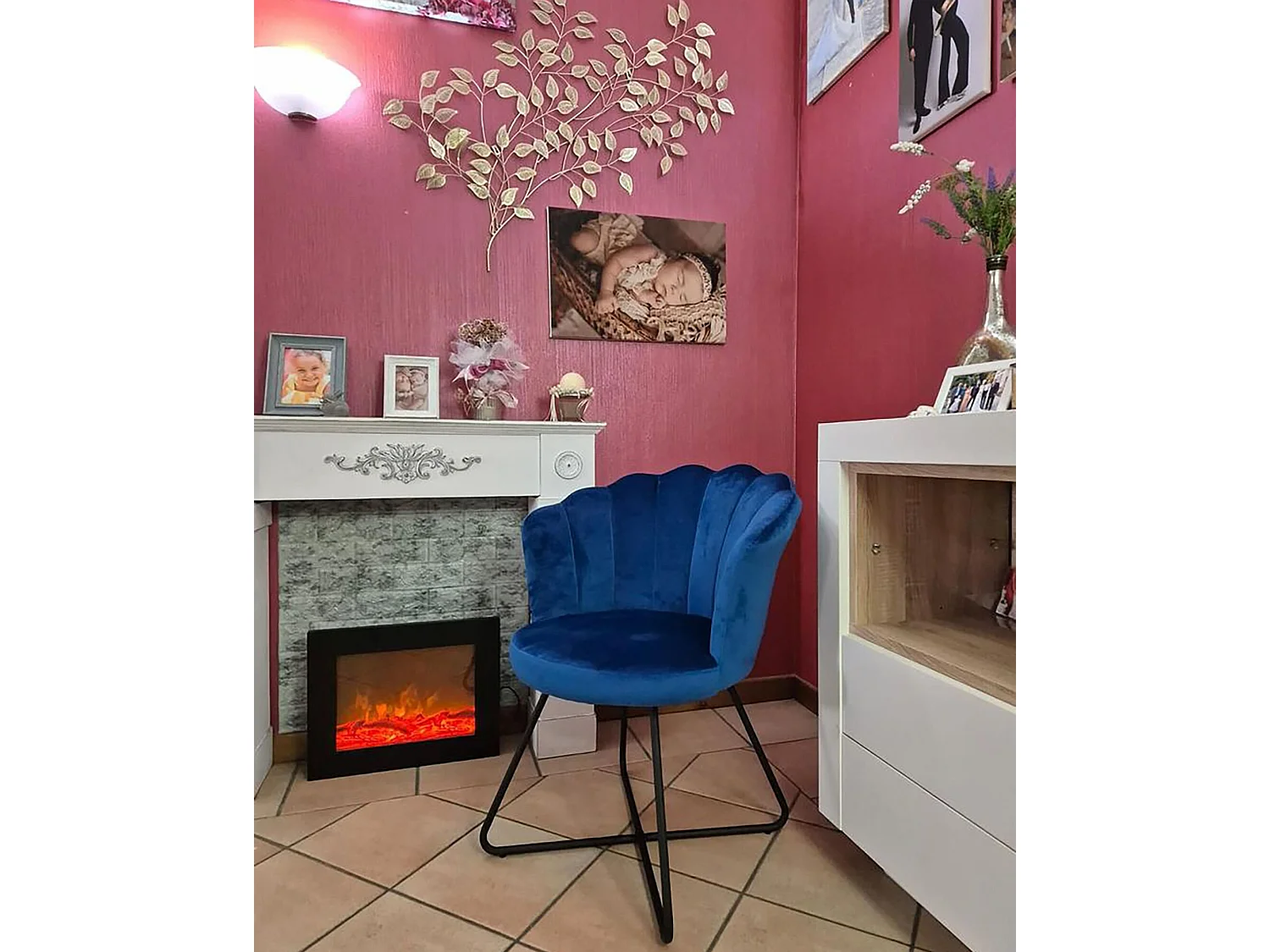 Sillón LOVELOCK Terciopelo Azul marino