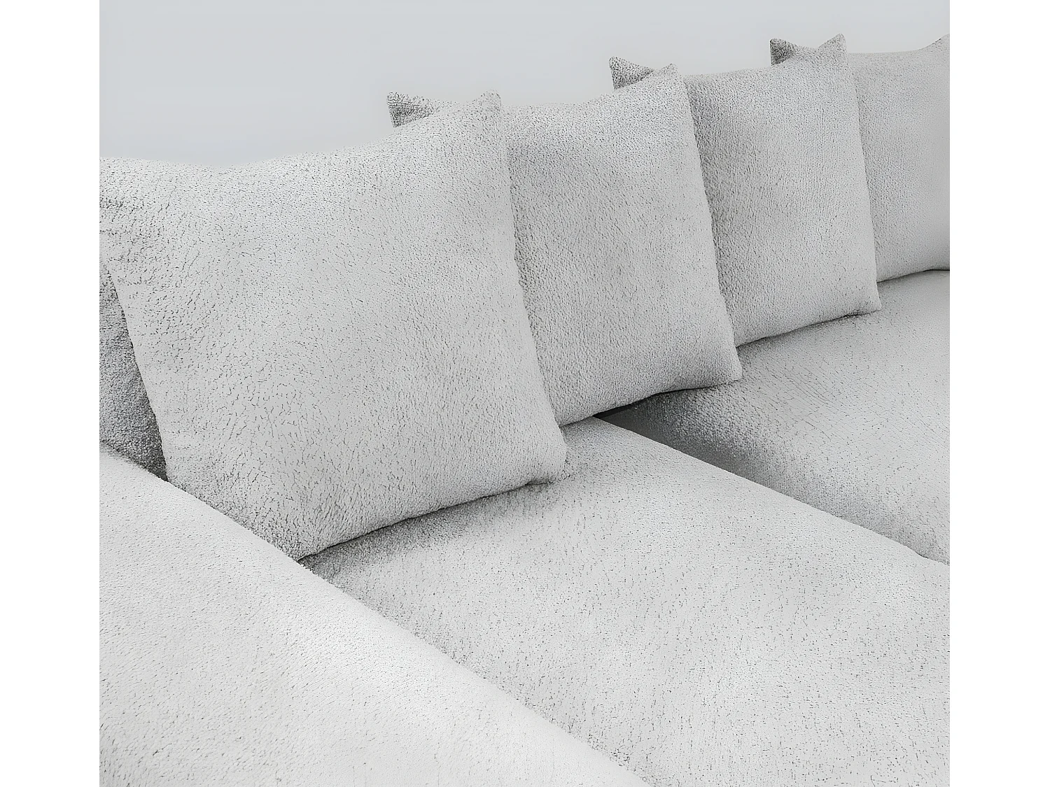 Canapé d'angle MODULA angle gauche blanc tissu bouclette