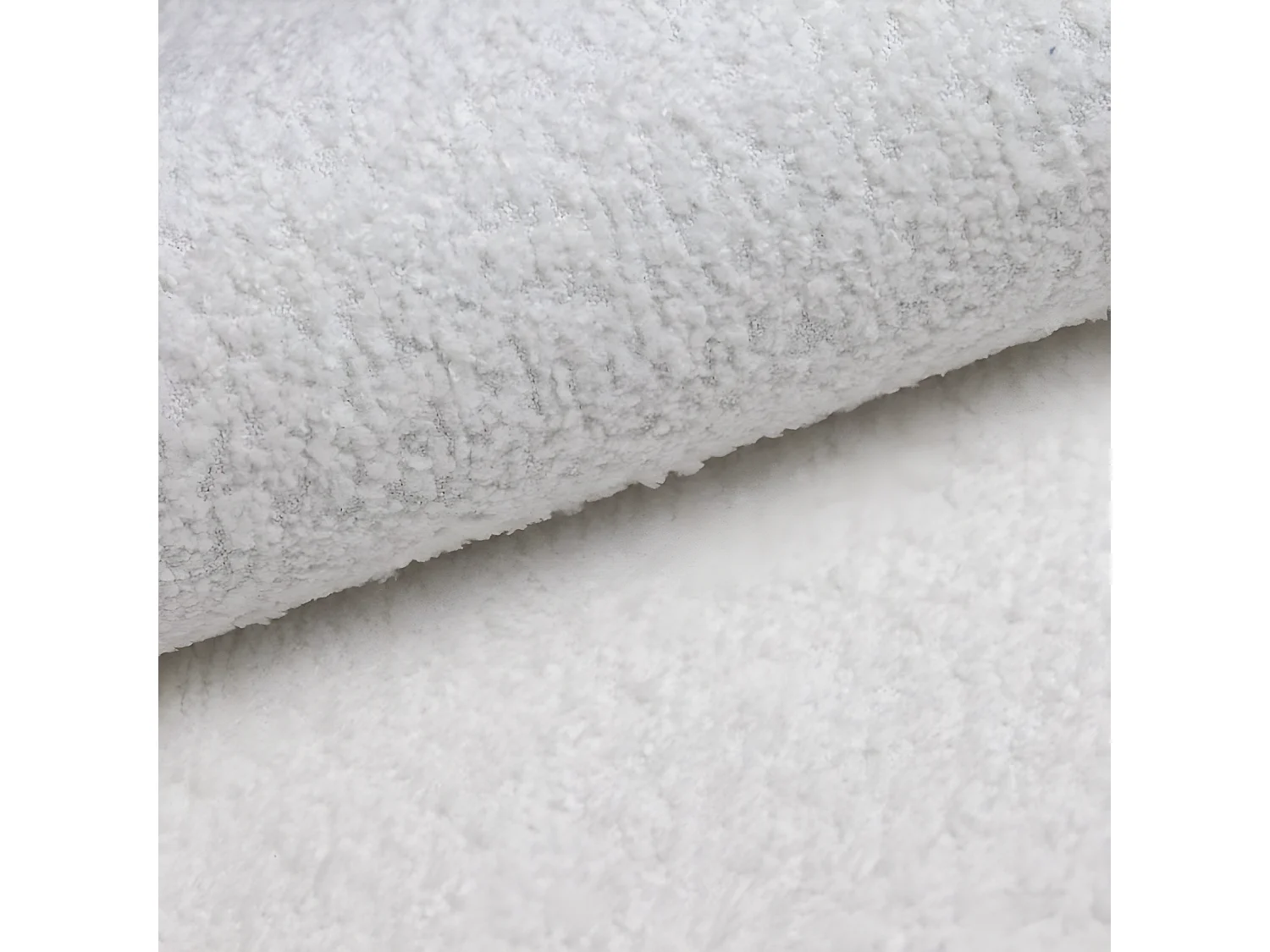 Canapé d'angle MODULA angle gauche blanc tissu bouclette