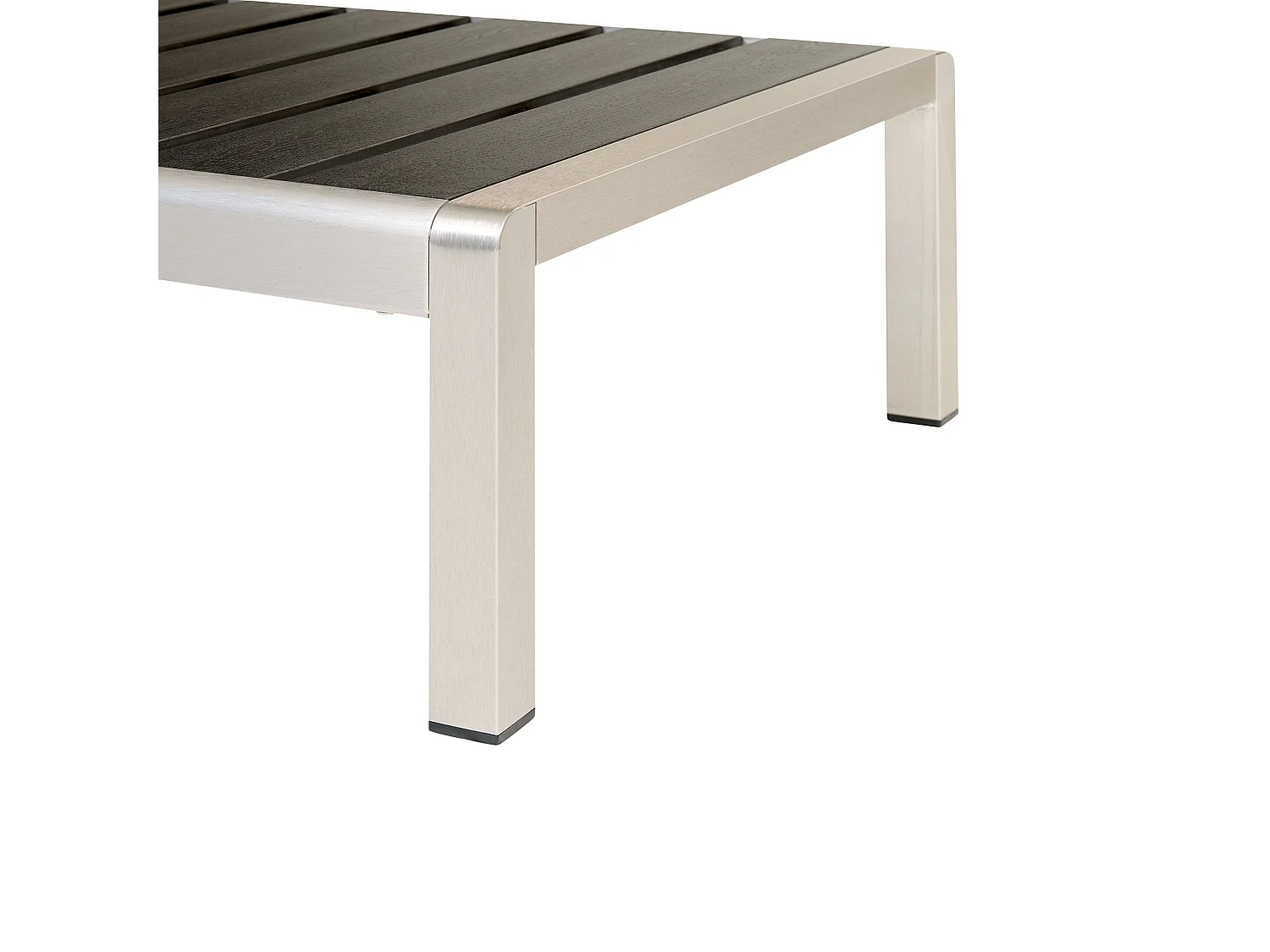 Praktische Gartenliege Kunstholz verstellbare Rückenlehne schwarz / silber Nardo