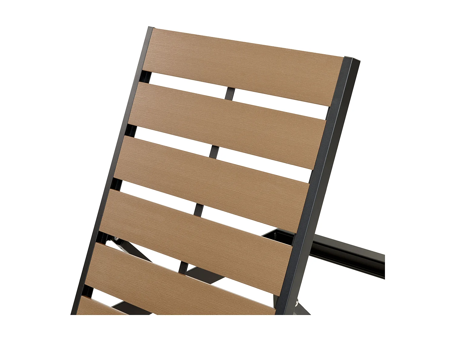 Gartenliege Kunstholz verstellbare Rückenlehne hellbraun / schwarz Nardo