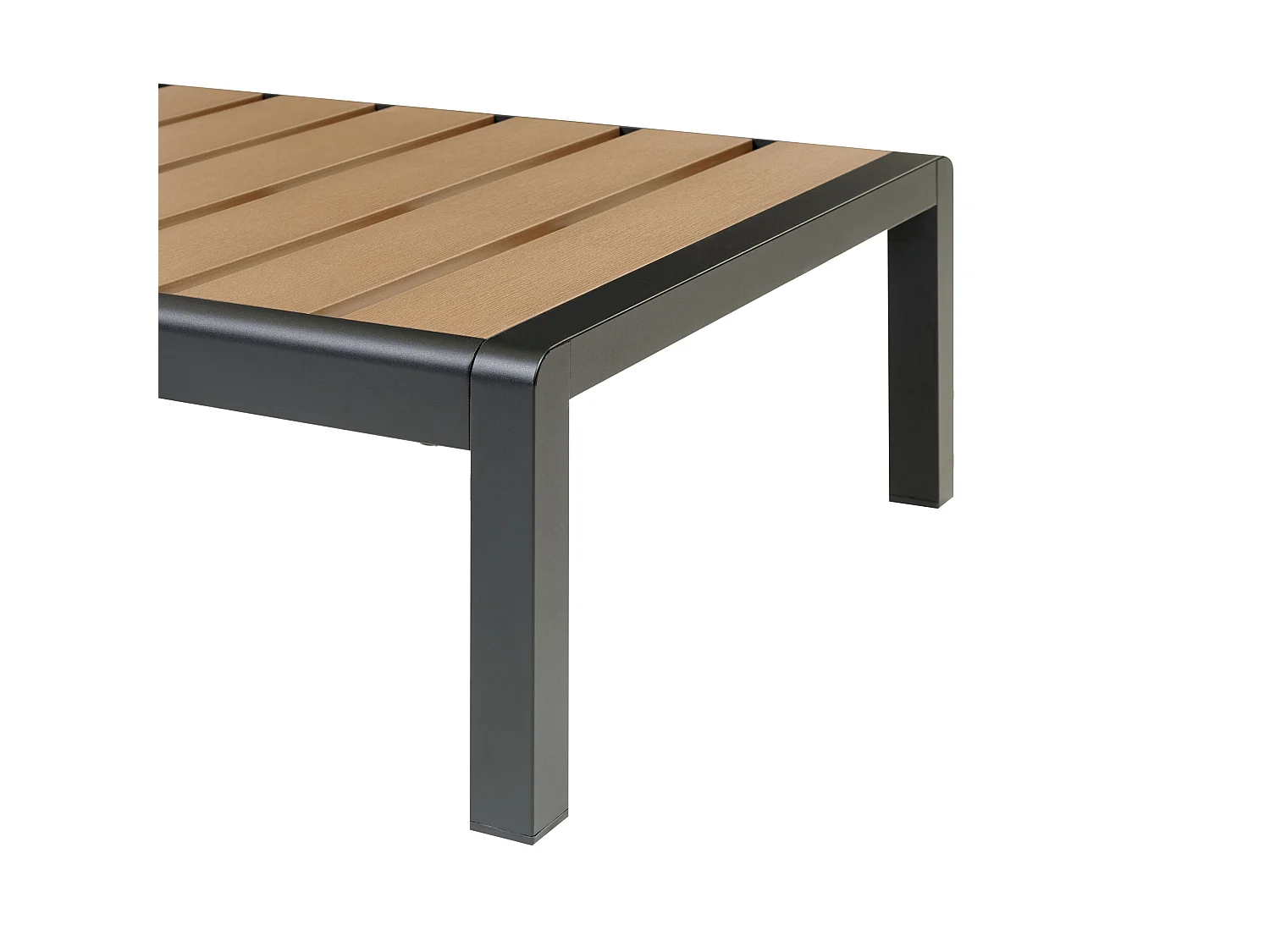 Gartenliege Kunstholz verstellbare Rückenlehne hellbraun / schwarz Nardo