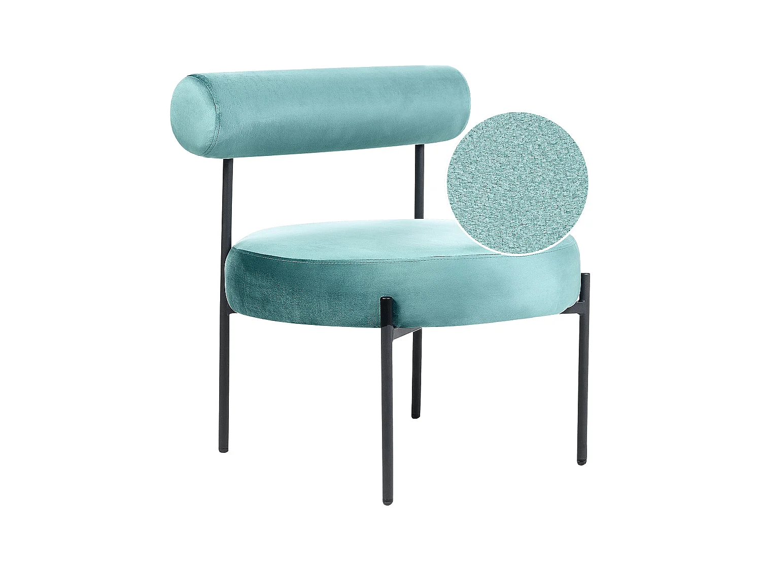 Fauteuil ALPHA Velours Turquoise