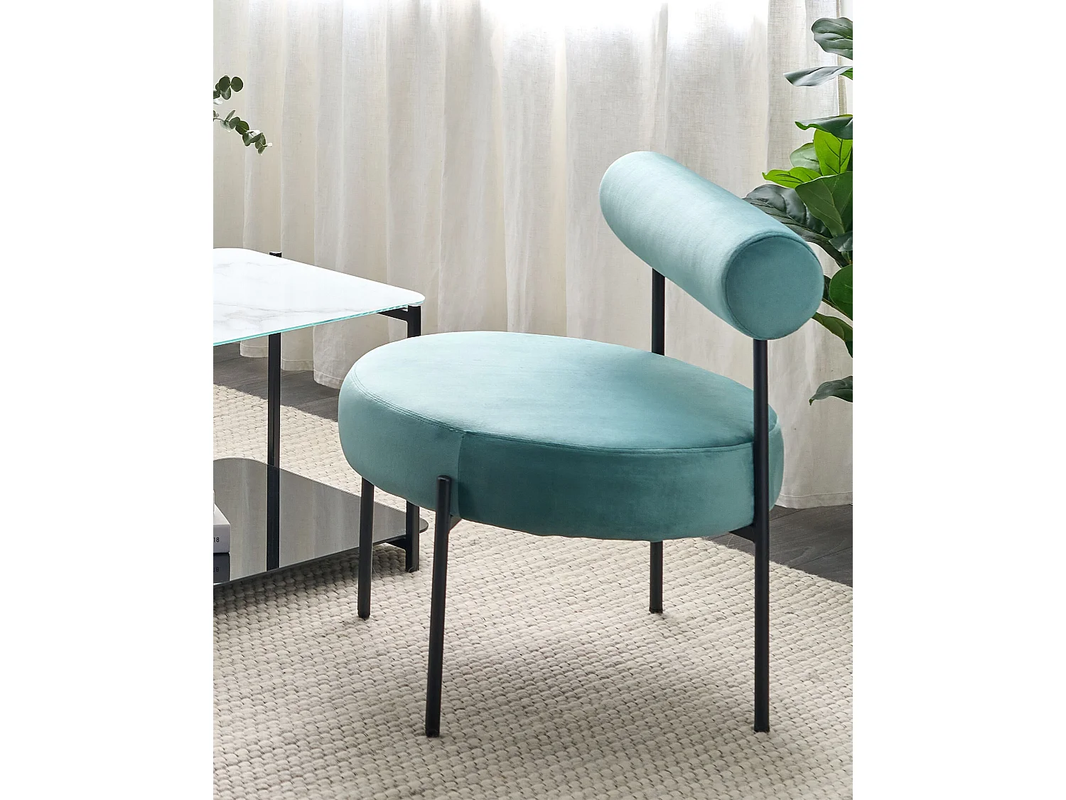 Fauteuil ALPHA Velours Turquoise