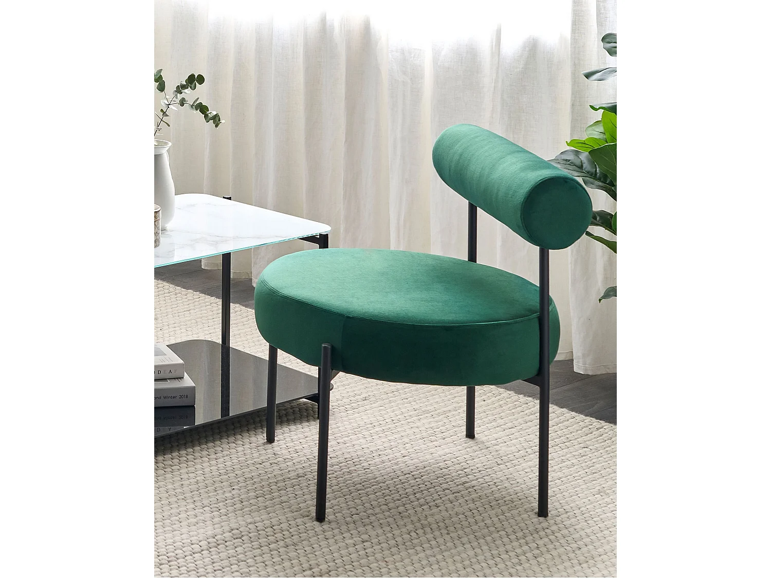 Fauteuil ALPHA Velours Vert émeraude