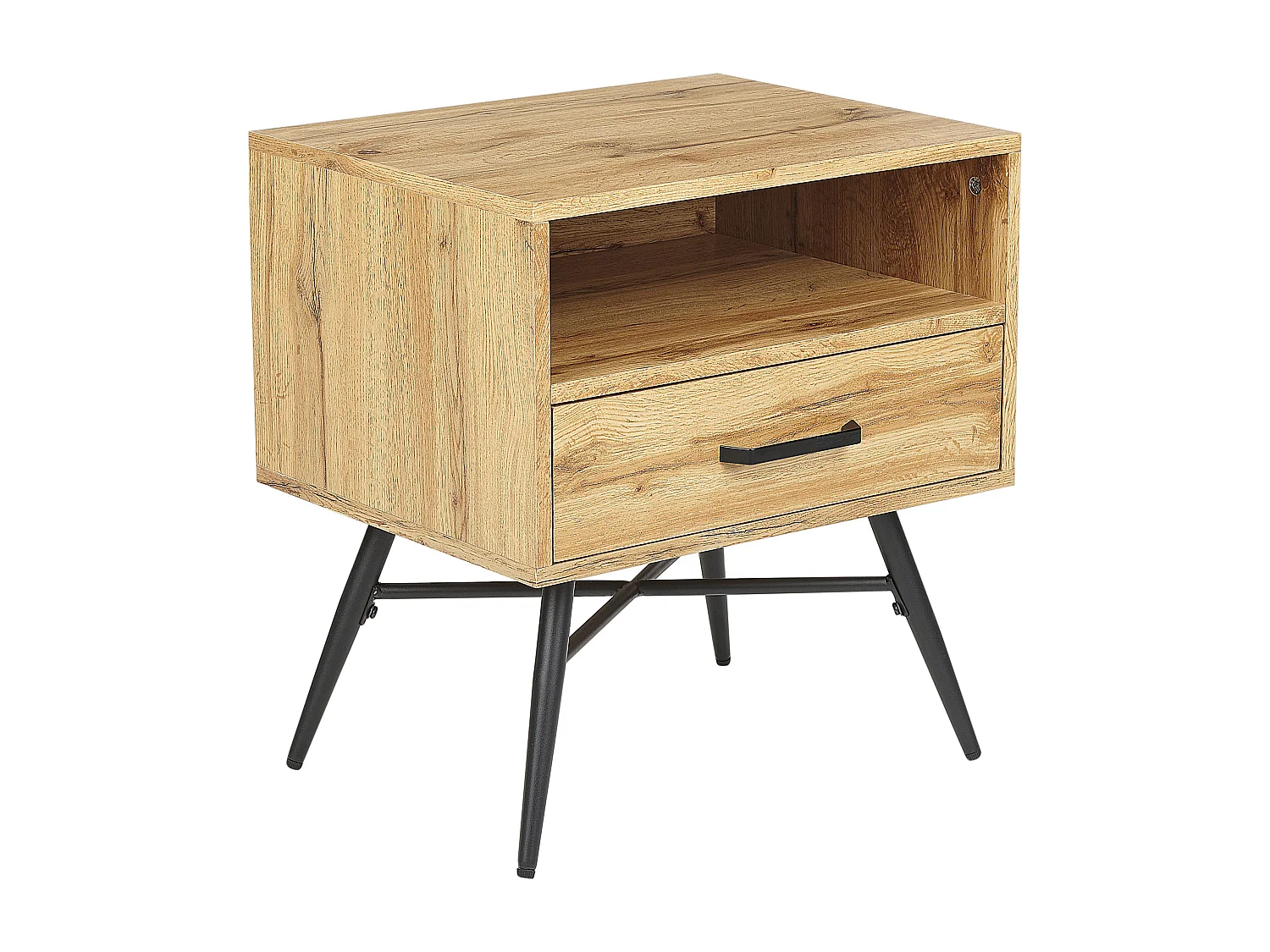 Mesita de noche 1 cajón LUBOCK Marrón claro