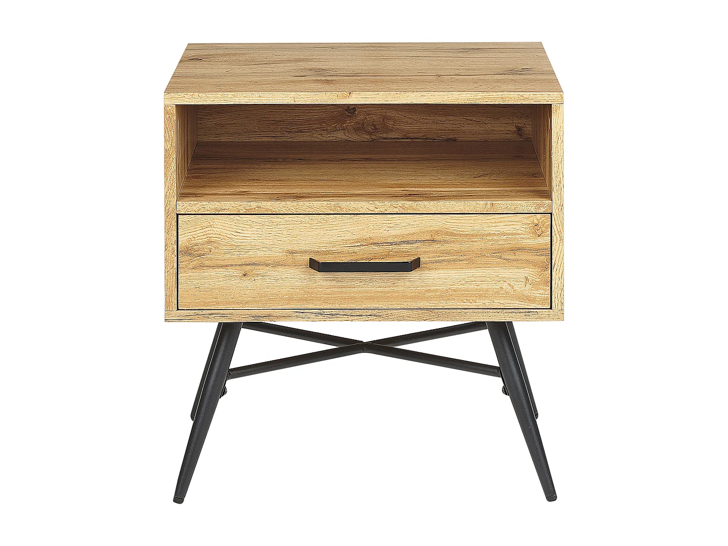 Mesita de noche 1 cajón LUBOCK Marrón claro