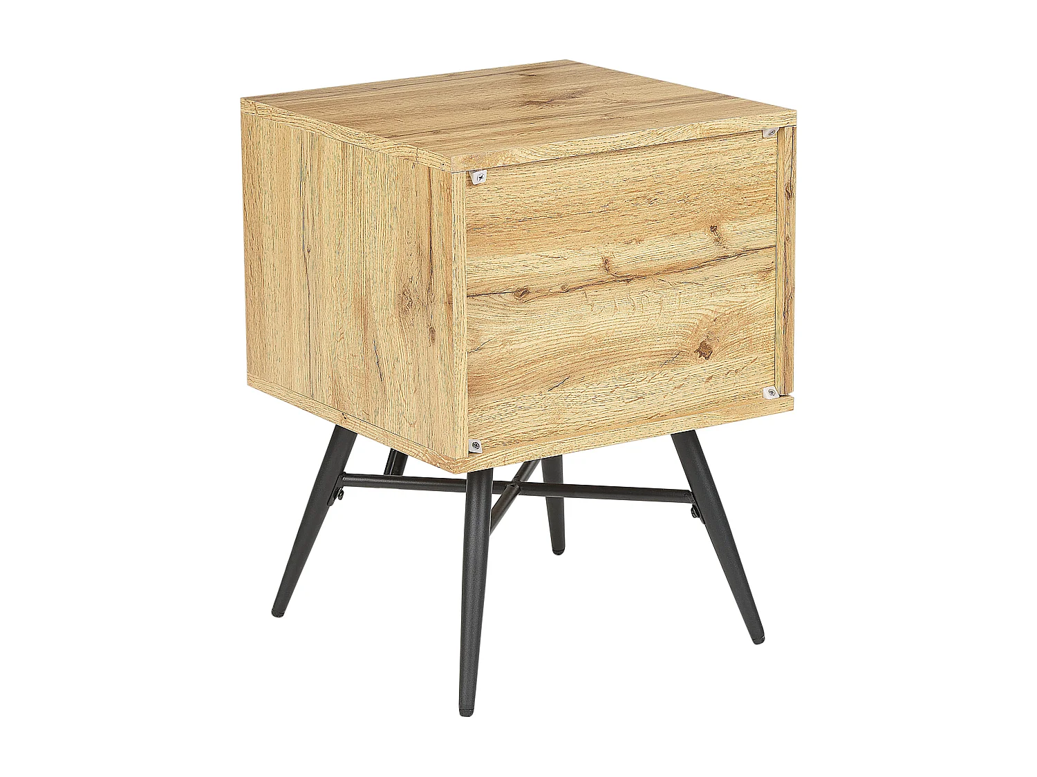 Minimalistischer Nachttisch Kommode 2 Offene Ablagen Helles Holz Finish Lubock