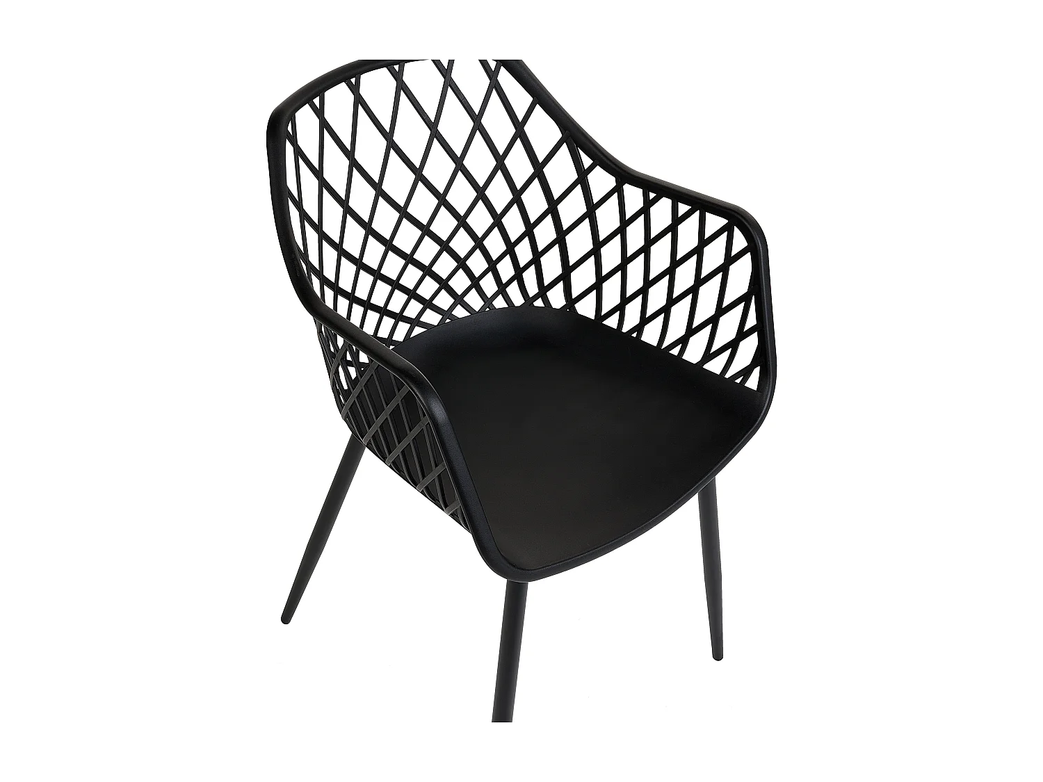 Esszimmerstuhl 2er Set schwarz mit Rautenmuster Metallgestell Modern Nashua II