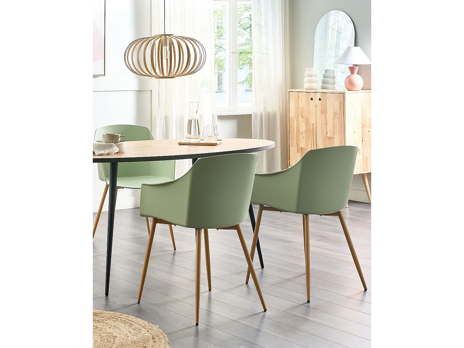 Lot de 2 chaises de salle à manger FONDA II Vert clair