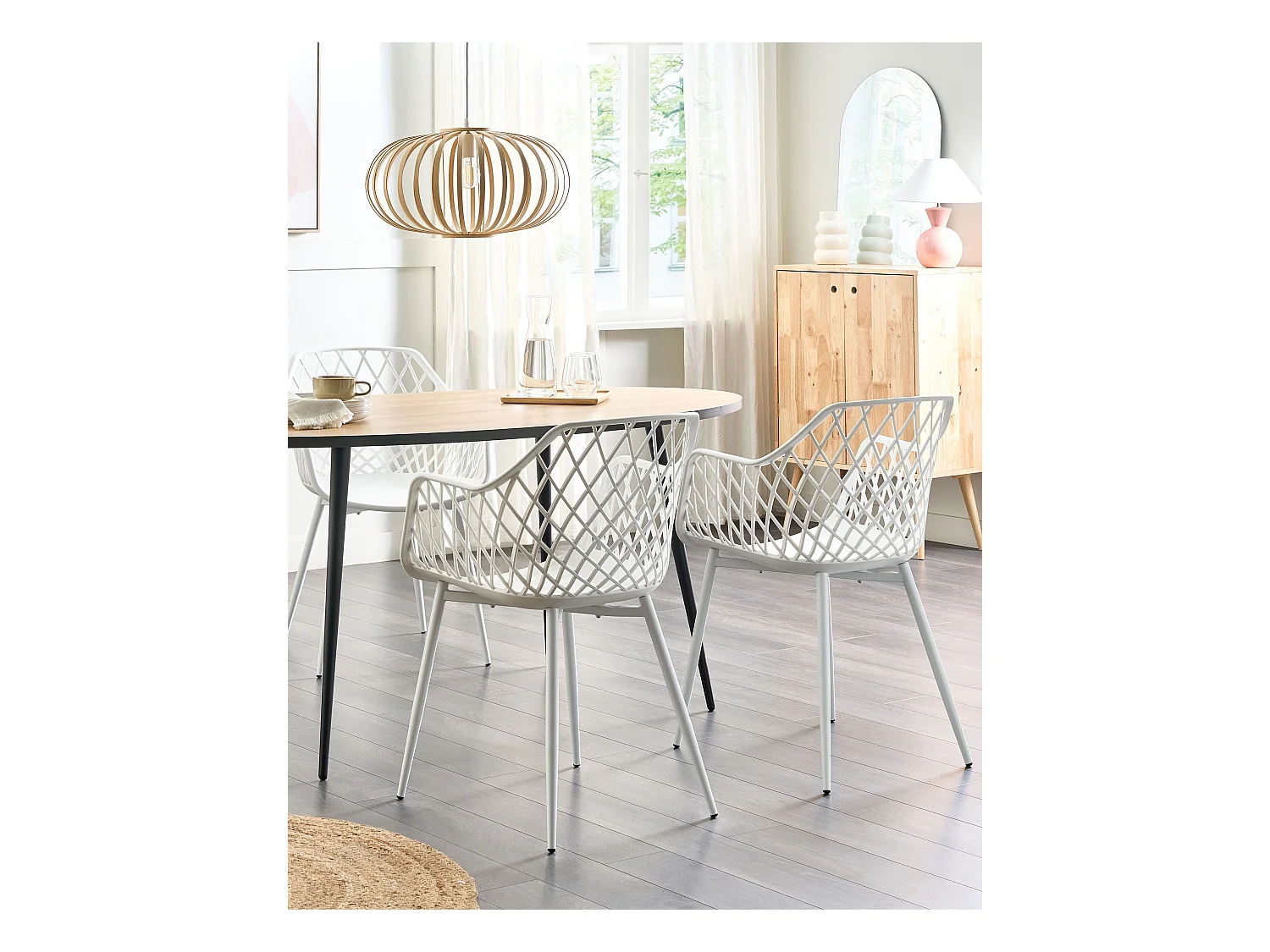 Lot de 2 chaises de salle à manger NASHUA II Blanc