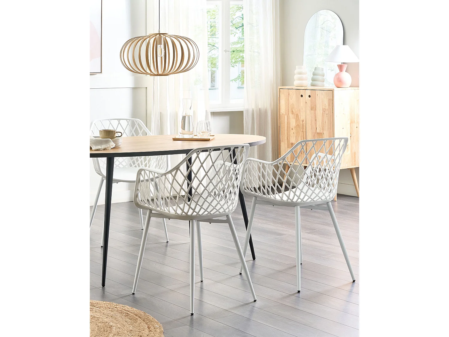 Lot de 2 chaises de salle à manger NASHUA II Blanc