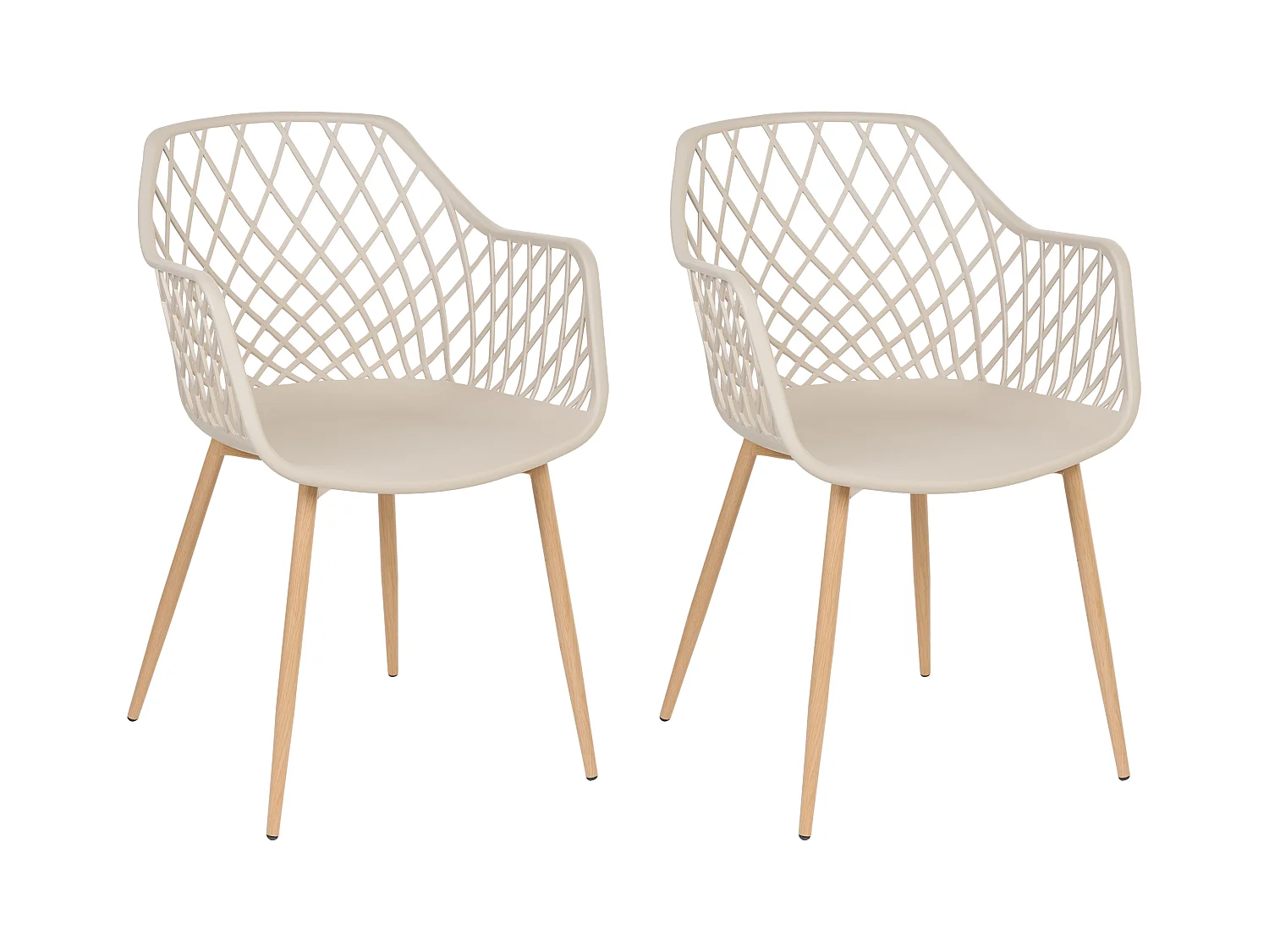 Lot de 2 chaises de salle à manger NASHUA Beige