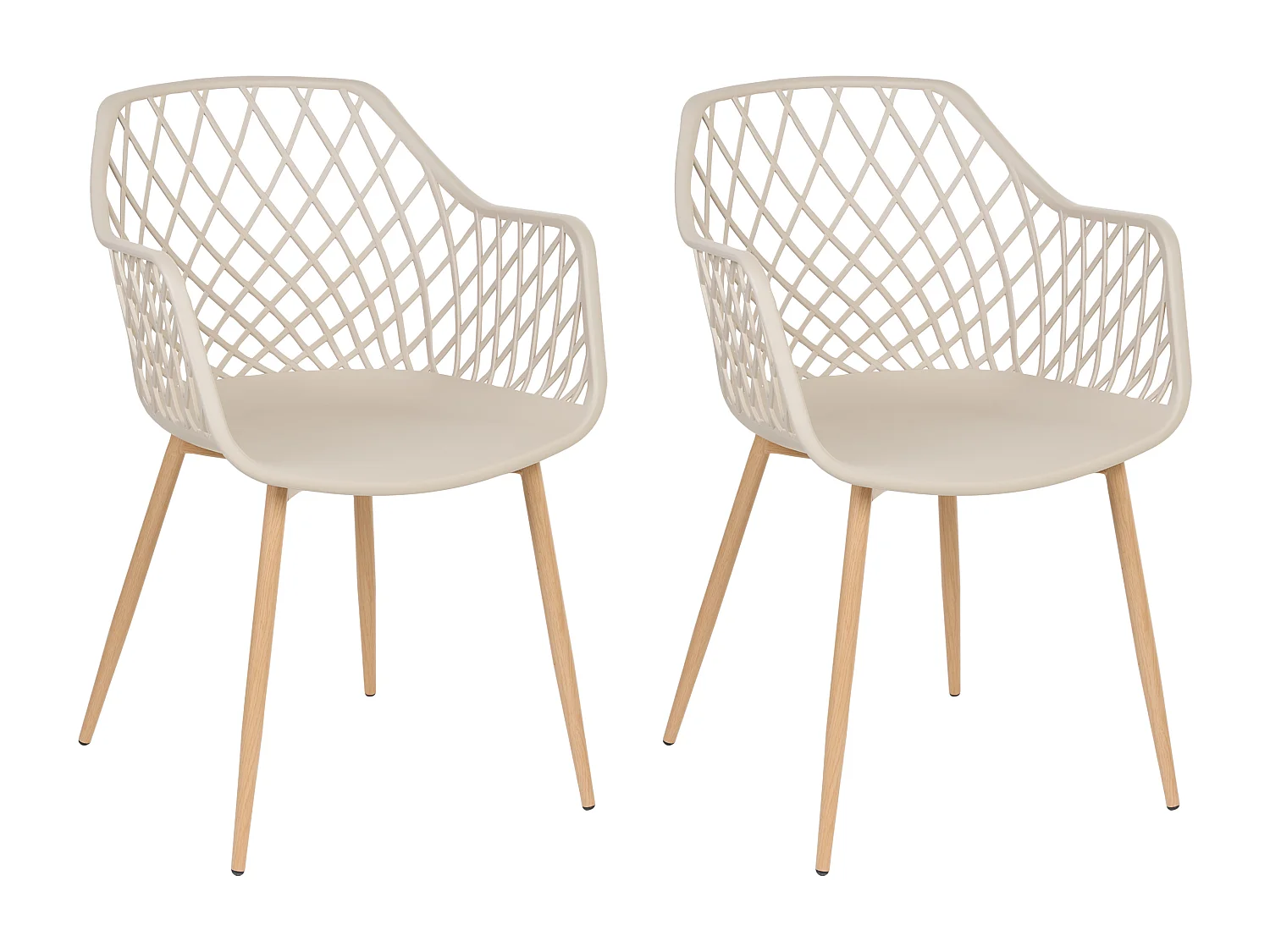 Lot de 2 chaises de salle à manger NASHUA Beige