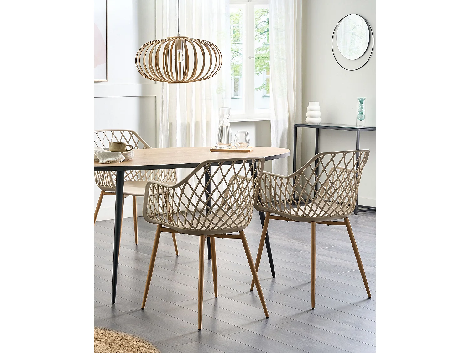 Lot de 2 chaises de salle à manger NASHUA Beige