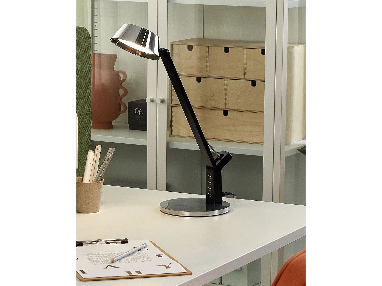 LED bureaulamp CHAMAELEON Met dimmer Metaal Zilver