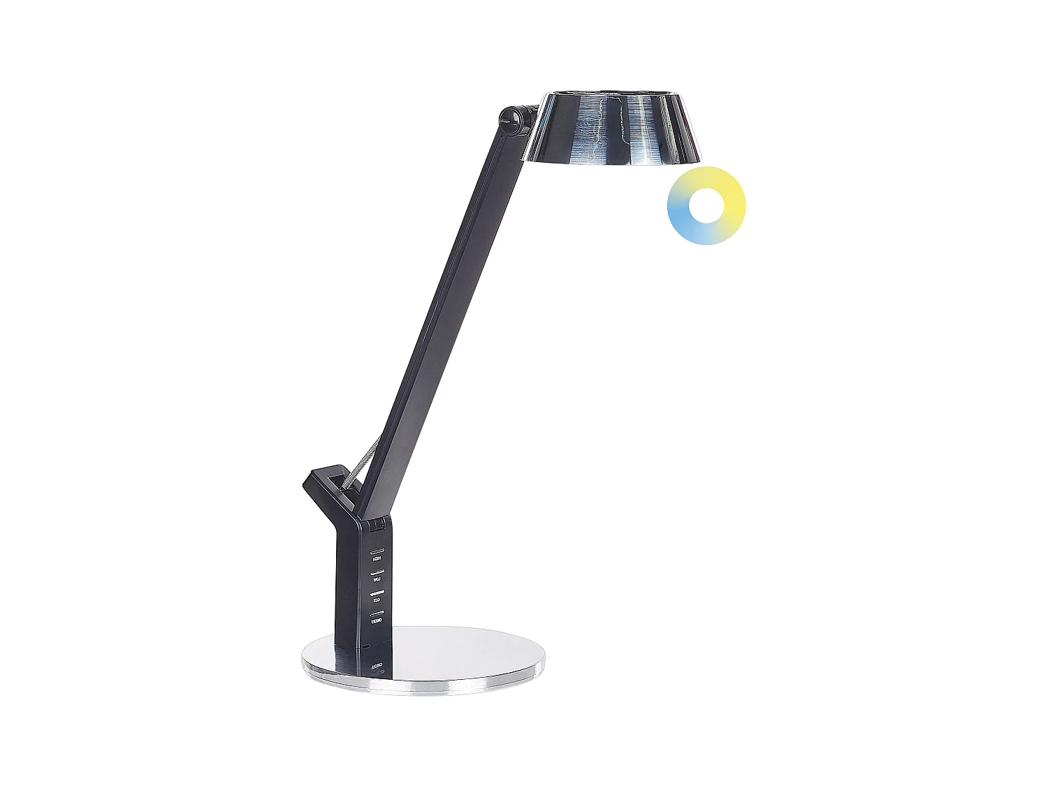 LED Schreibtischlampe CHAMAELEON mit Dimmer Metall Silber