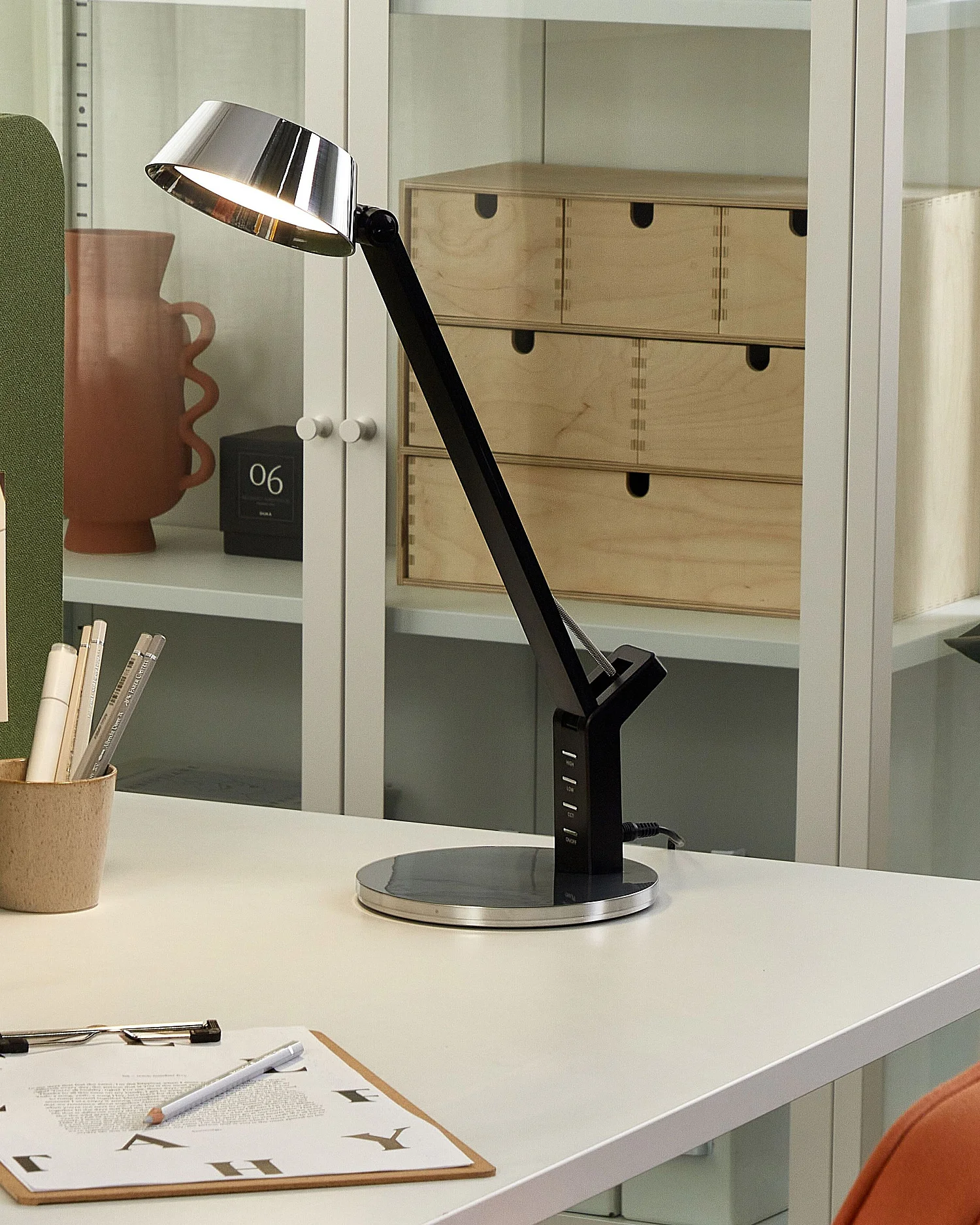 LED bureaulamp CHAMAELEON Met dimmer Metaal Zilver