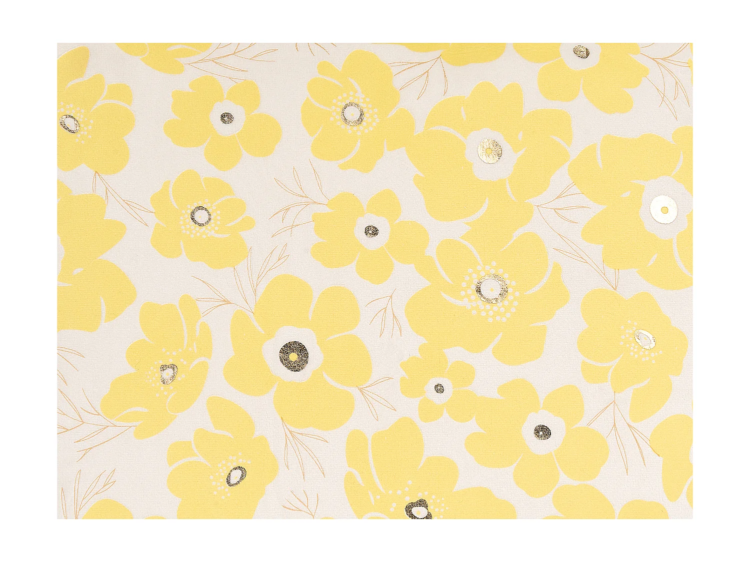 Conjunto de 2 almofadas decorativas TRITELEIA Veludo 45 x 45 cm Amarelo Padrão floral