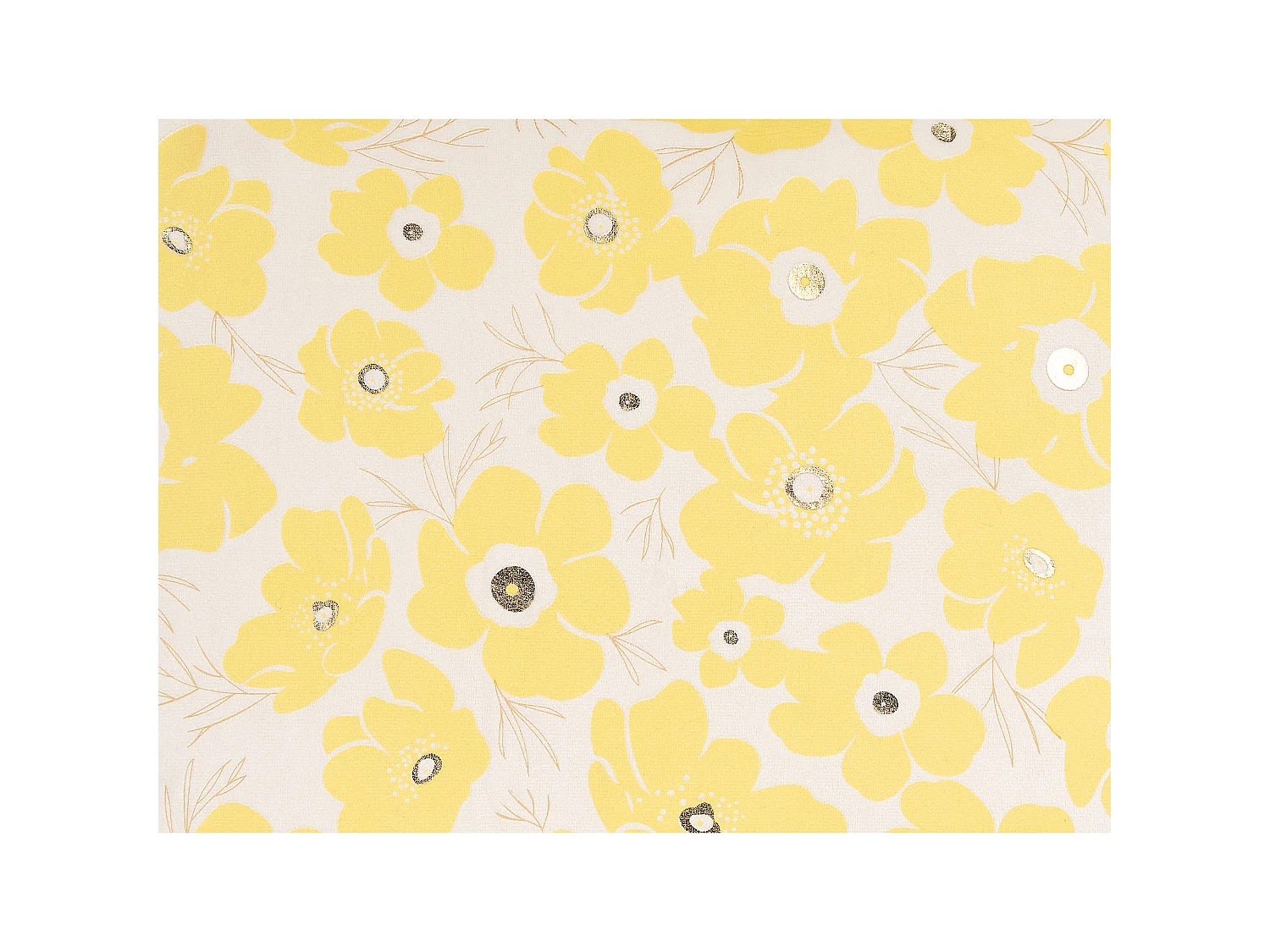 Lot de 2 coussins décoratifs TRITELEIA Velours 45 x 45 cm Jaune Motif floral