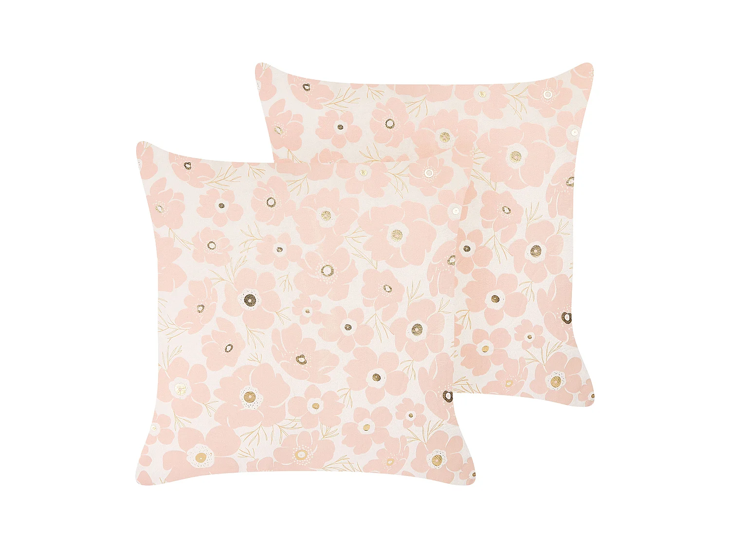 Lot de 2 coussins décoratifs TRITELEIA Velours 45 x 45 cm Rose Motif floral