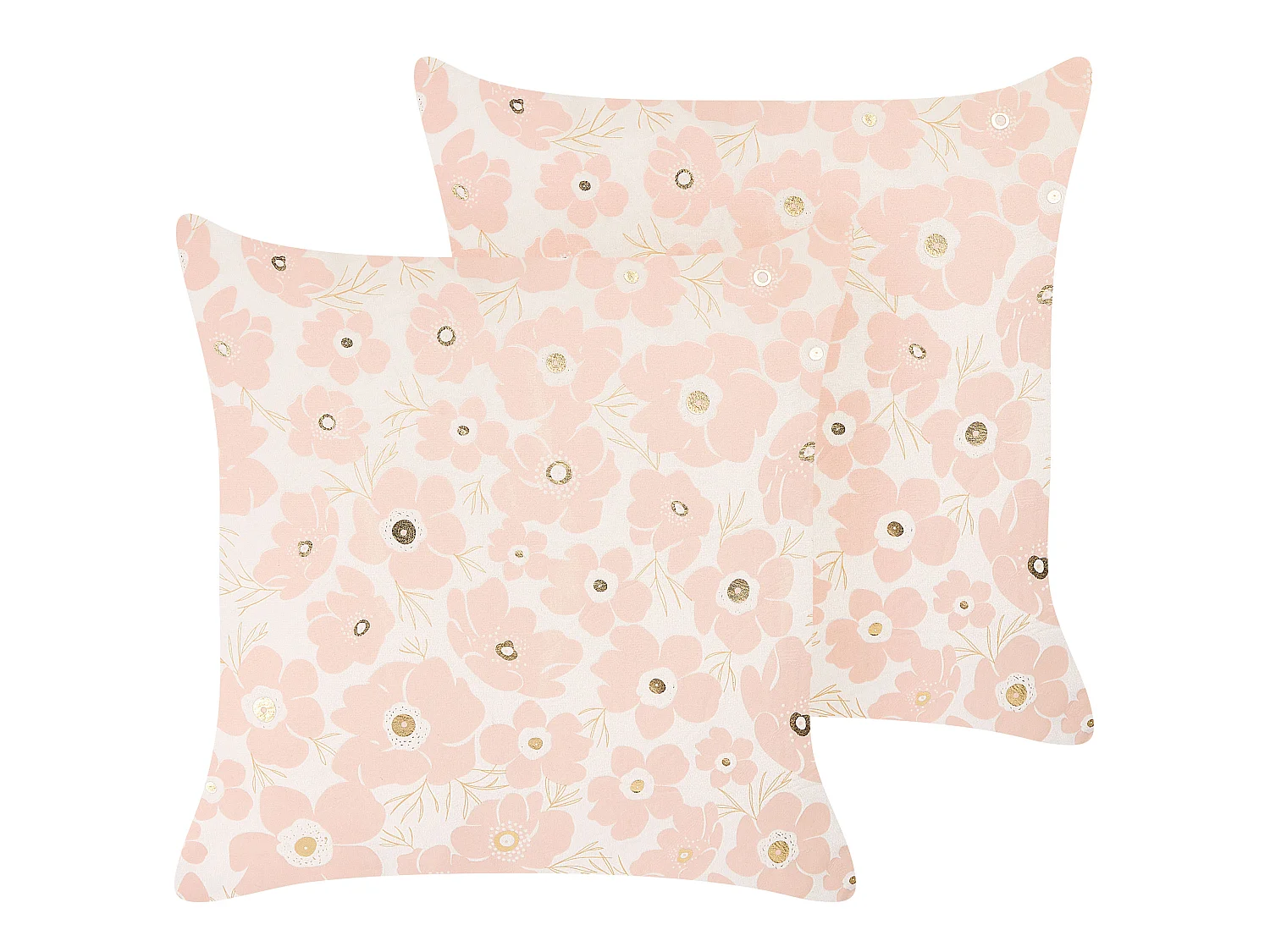 Set van 2 decoratieve kussens TRITELEIA Fluweel 45 x 45 cm Roze Bloempatroon