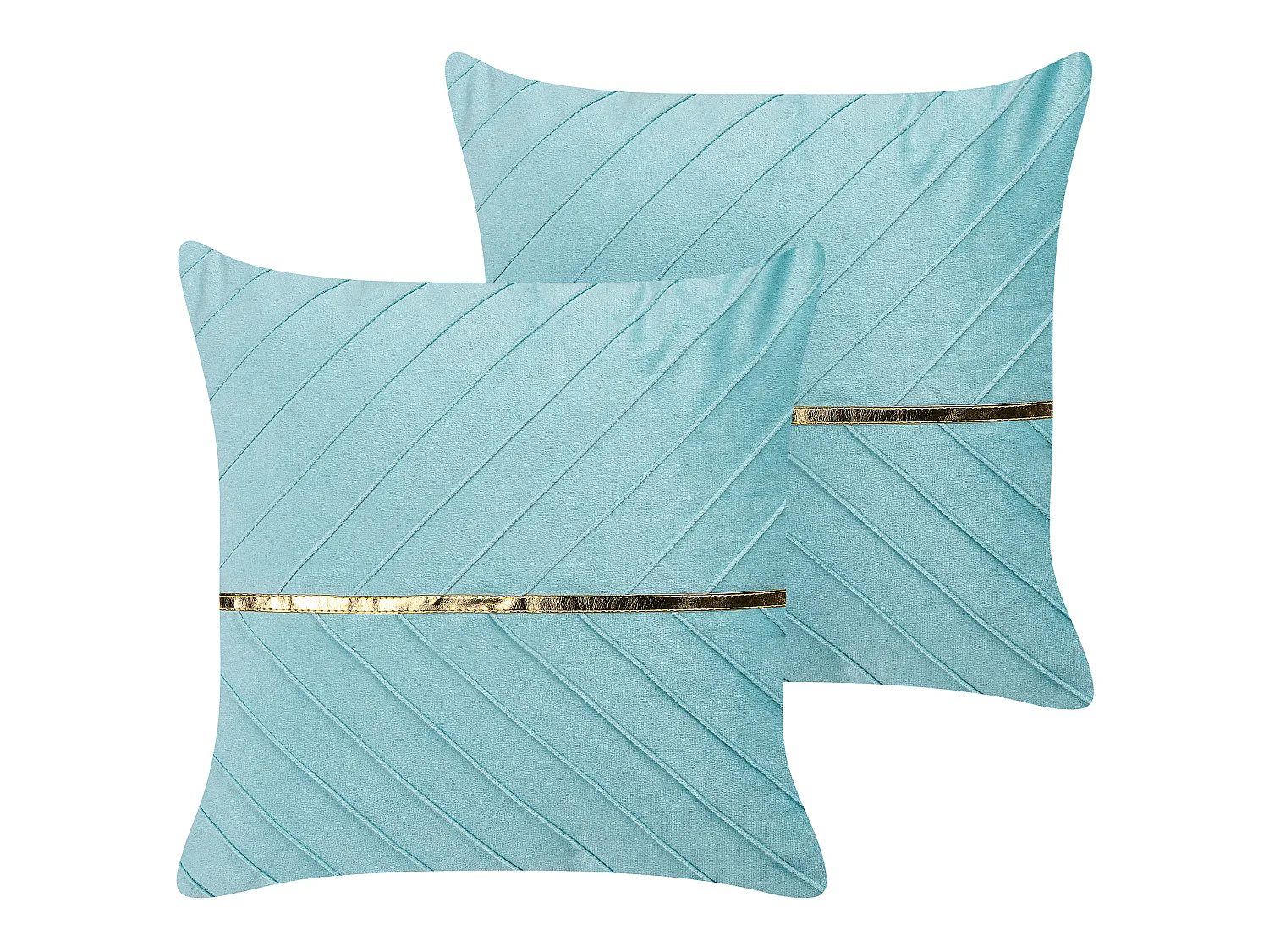 Set of 2 Decorative Cushions CONEFLOWER 45 x 45 cm Light Blue Striped