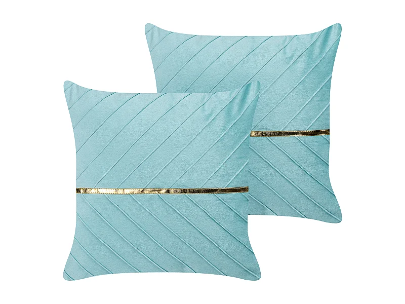 Set di 2 cuscini CONEFLOWER 45 x 45 cm Azzurro A strisce