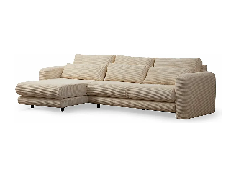 Sofá rinconero Altadena 333, De color marrón claro, 290x165x73cm