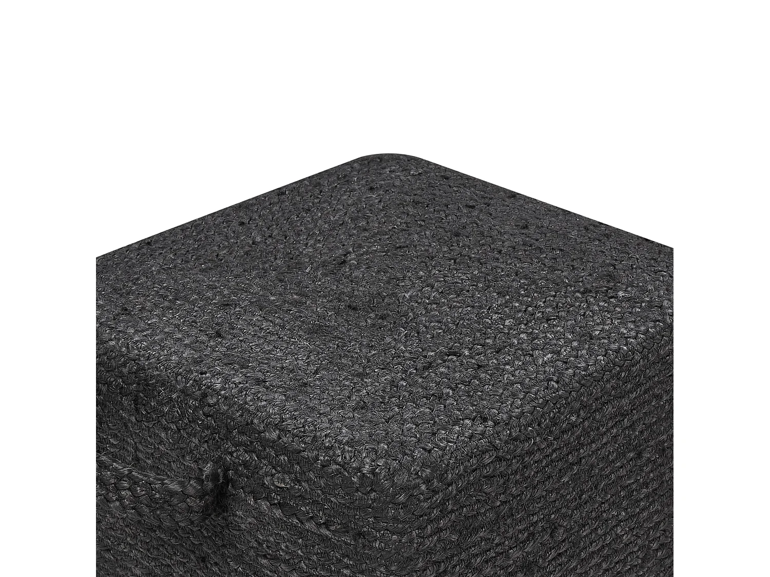 Poef DHADAR Jute Zwart 45 cm 45 cm 30 cm