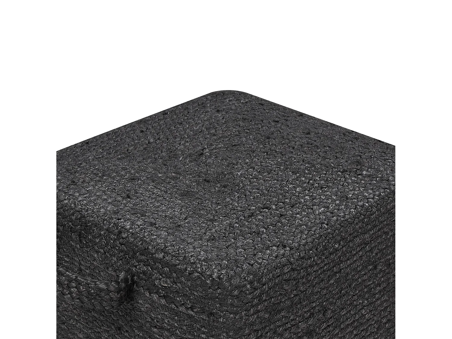 Poef DHADAR Jute Zwart 45 cm 45 cm 30 cm