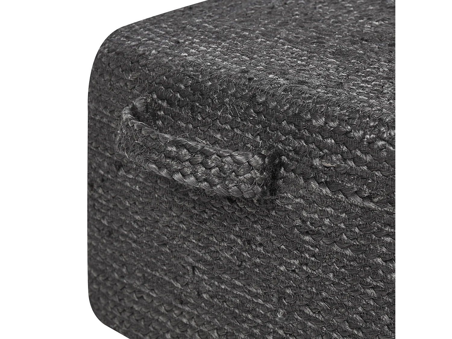 Poef DHADAR Jute Zwart 45 cm 45 cm 30 cm