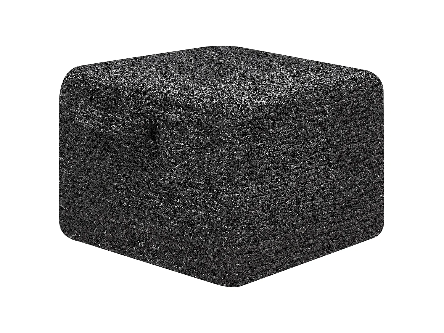 Poef DHADAR Jute Zwart 45 cm 45 cm 30 cm