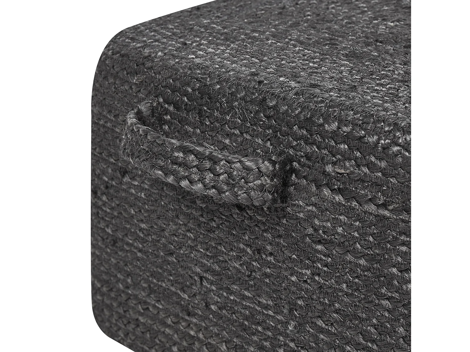 Poef DHADAR Jute Zwart 45 cm 45 cm 30 cm
