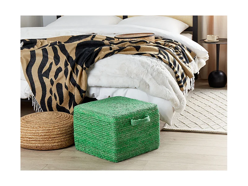 Pouf DHADAR Jute Grün 45 cm 45 cm 30 cm