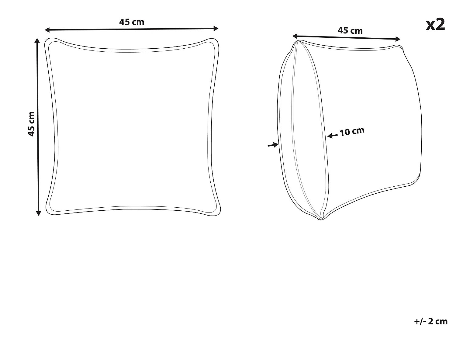 Set di 2 cuscini YUZURI Velluto 45 x 45 cm Blu marino Trama animale