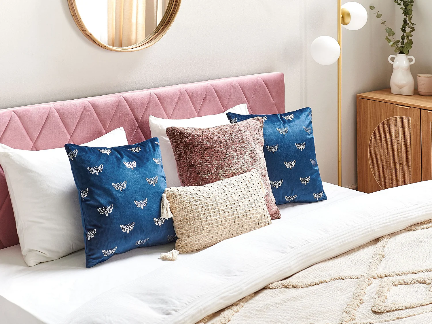 Set van 2 decoratieve kussens YUZURI Fluweel 45 x 45 cm Marineblauw Dierenprint