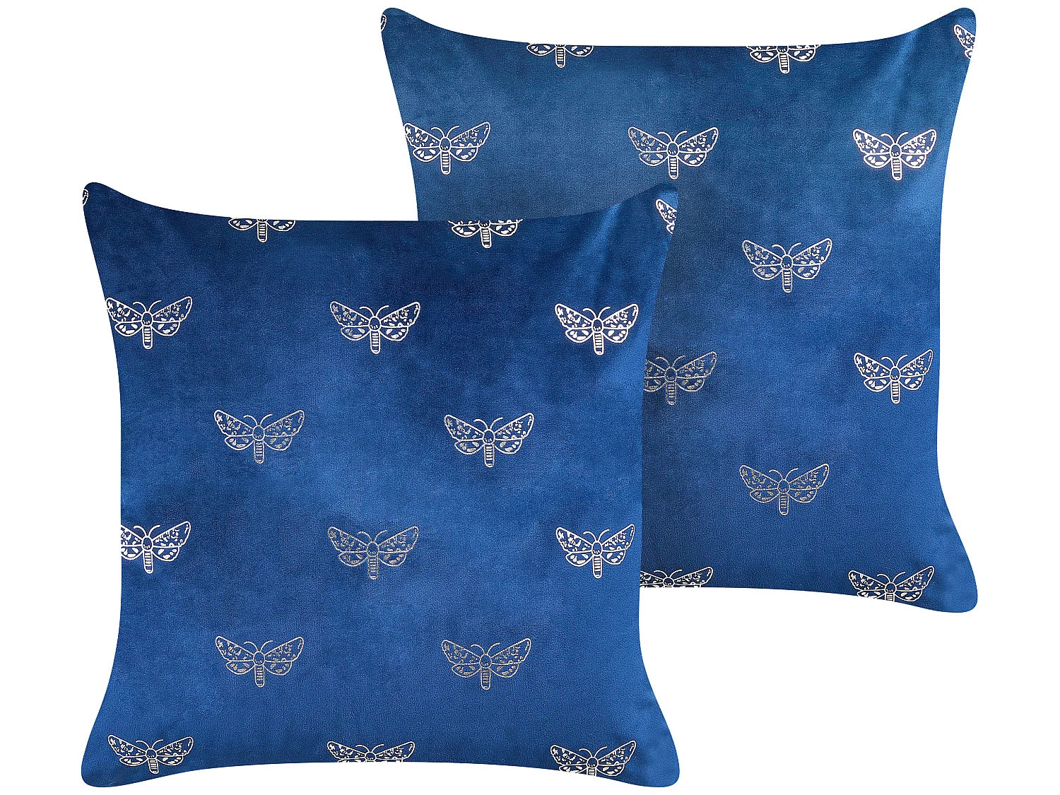 Lot de 2 coussins décoratifs YUZURI Velours 45 x 45 cm Bleu marine Motif animal