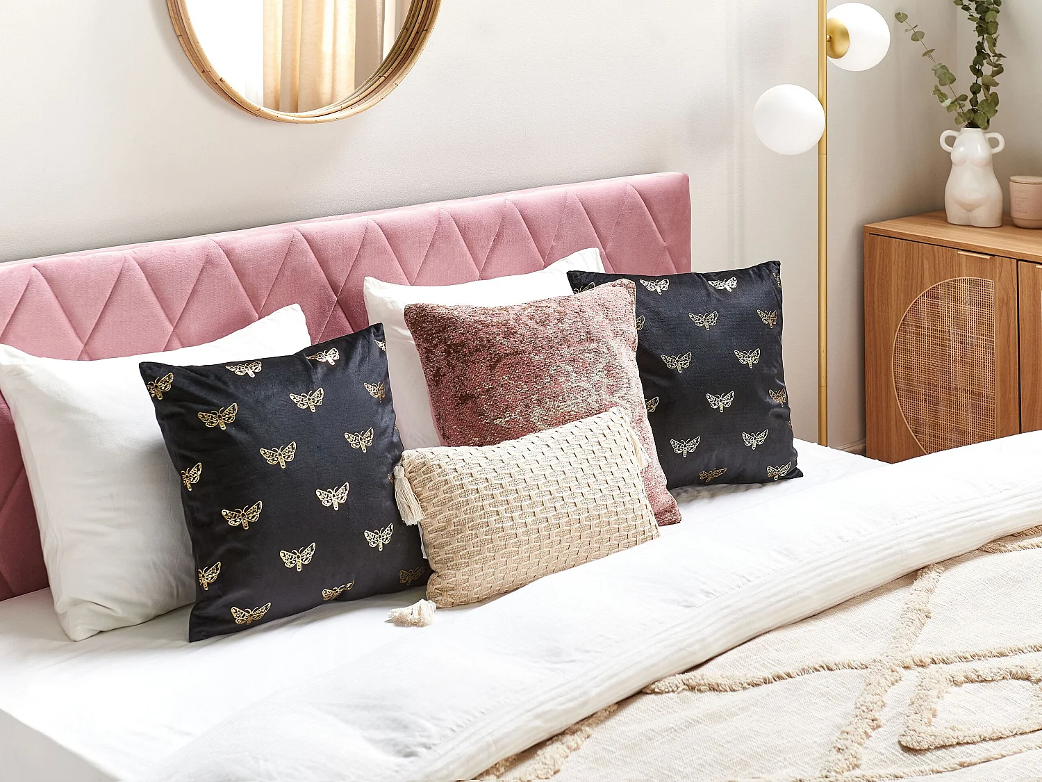 Lot de 2 coussins décoratifs YUZURI Velours 45 x 45 cm Noir Motif animal