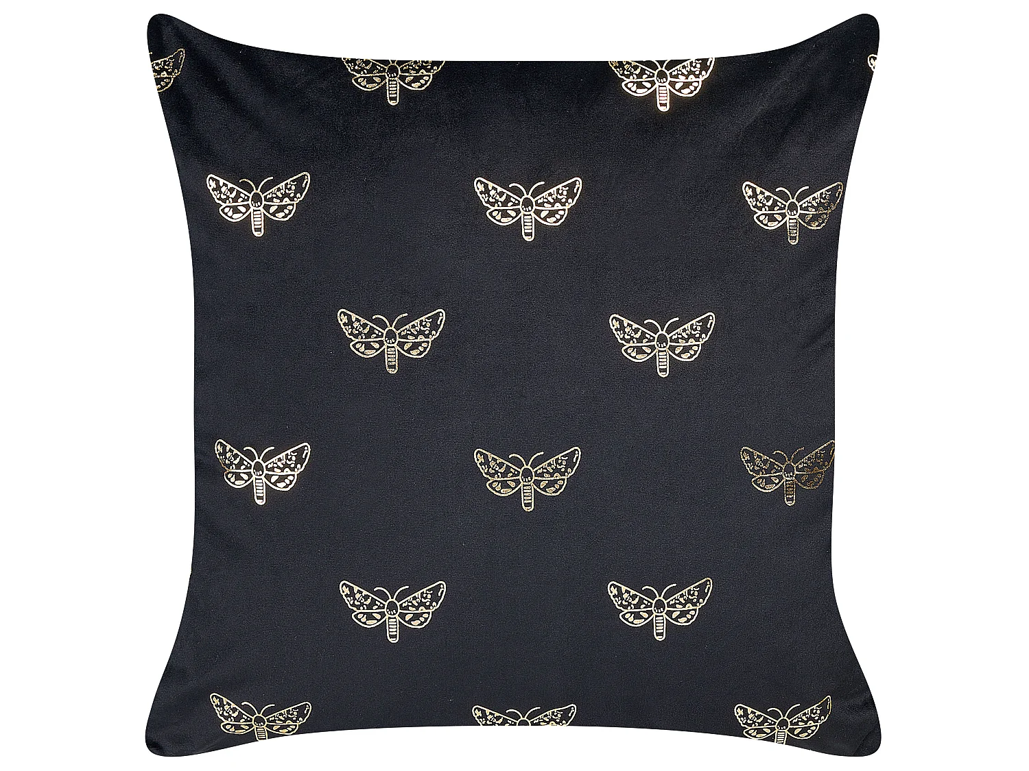 Lot de 2 coussins décoratifs YUZURI Velours 45 x 45 cm Noir Motif animal