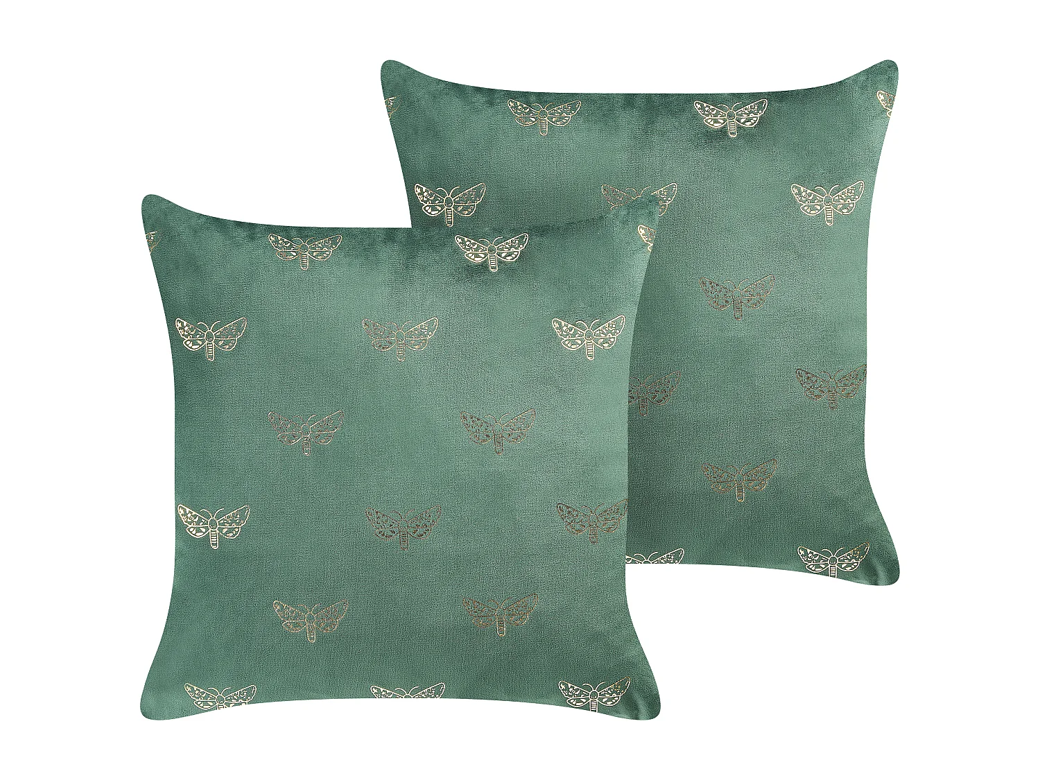Set di 2 cuscini YUZURI Velluto 45 x 45 cm Verde smeraldo Trama animale