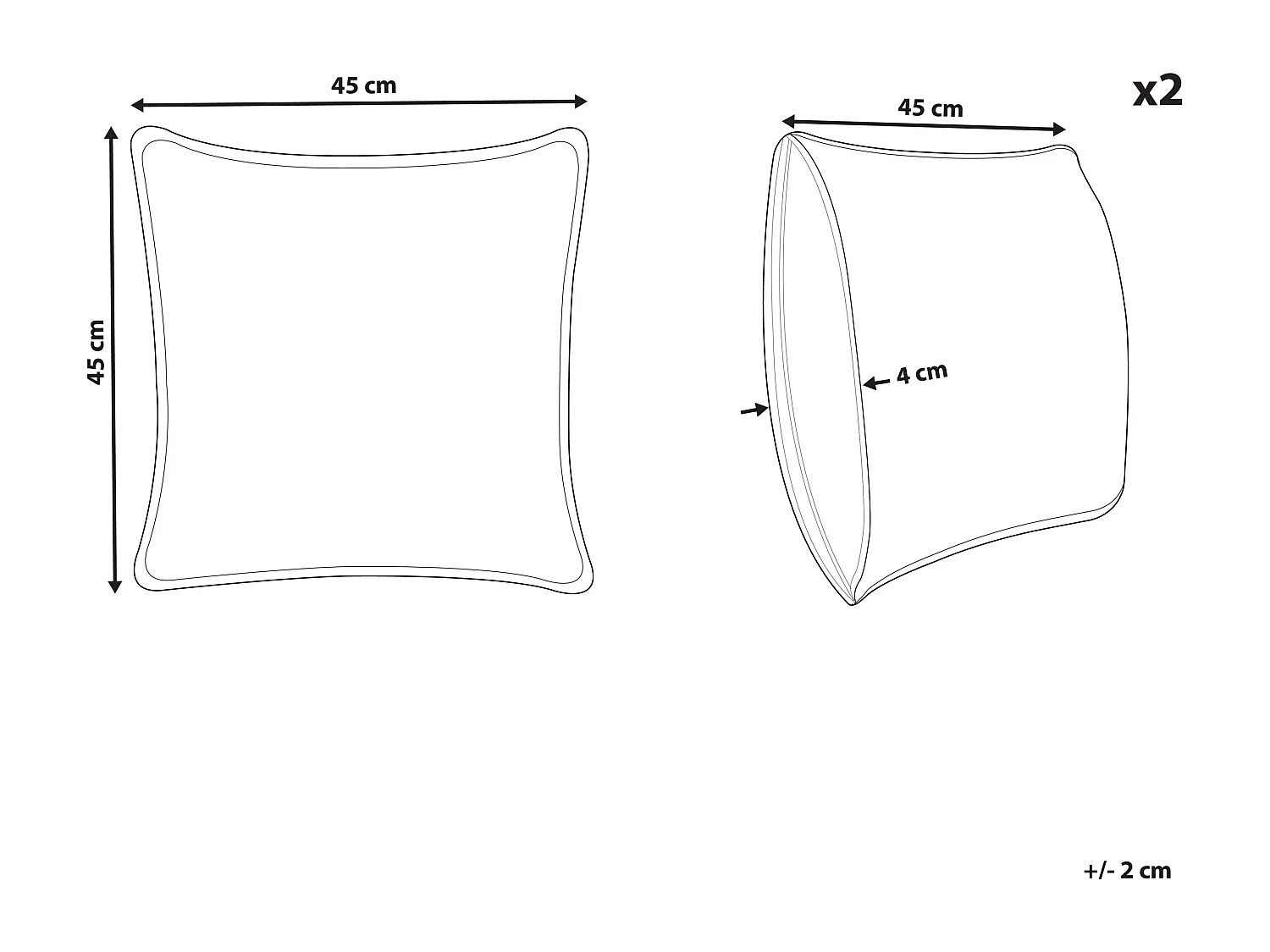 Set di 2 cuscini YUZURI Velluto 45 x 45 cm Verde smeraldo Trama animale