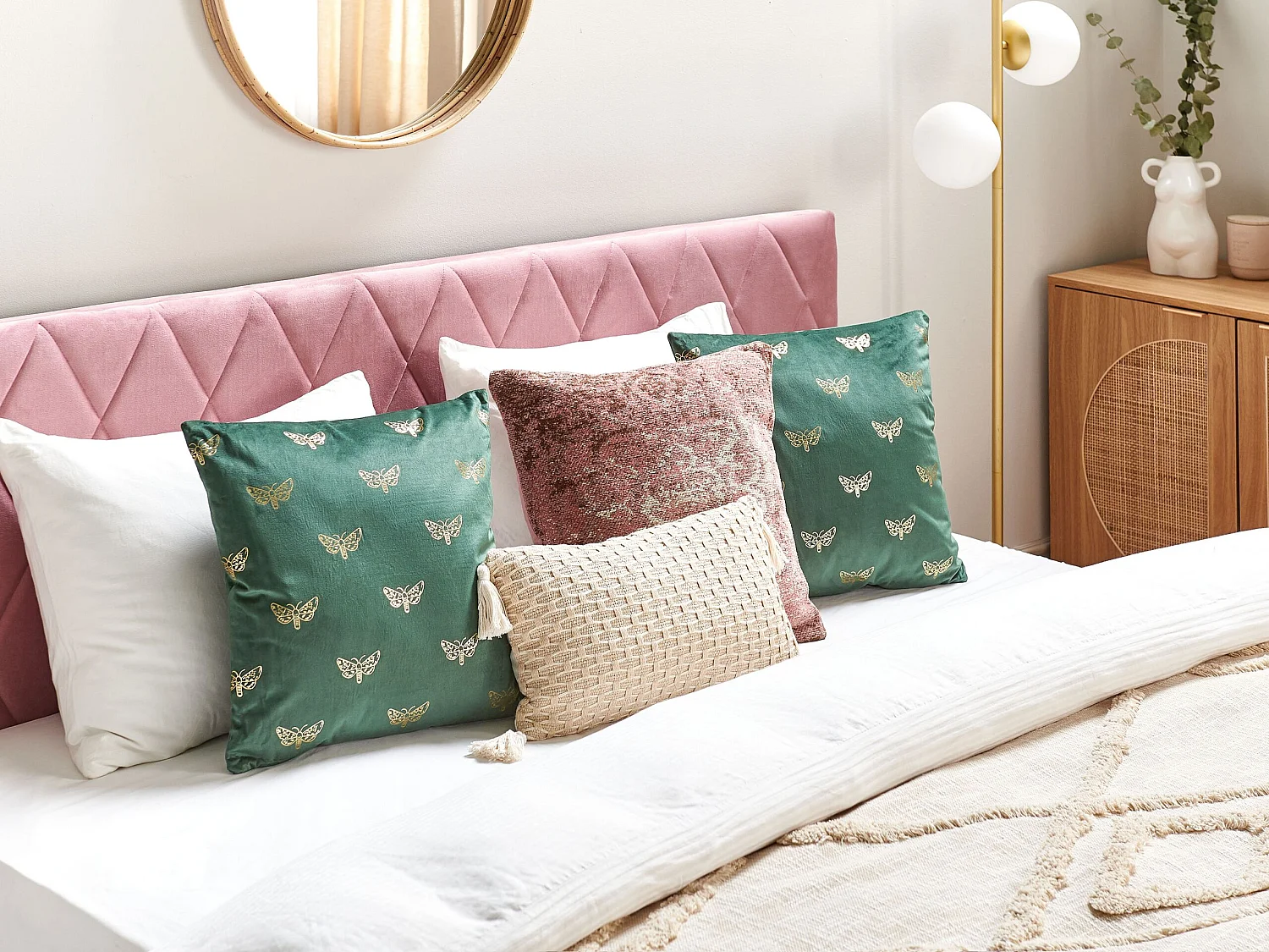 Lot de 2 coussins décoratifs YUZURI Velours 45 x 45 cm Vert émeraude Motif animal