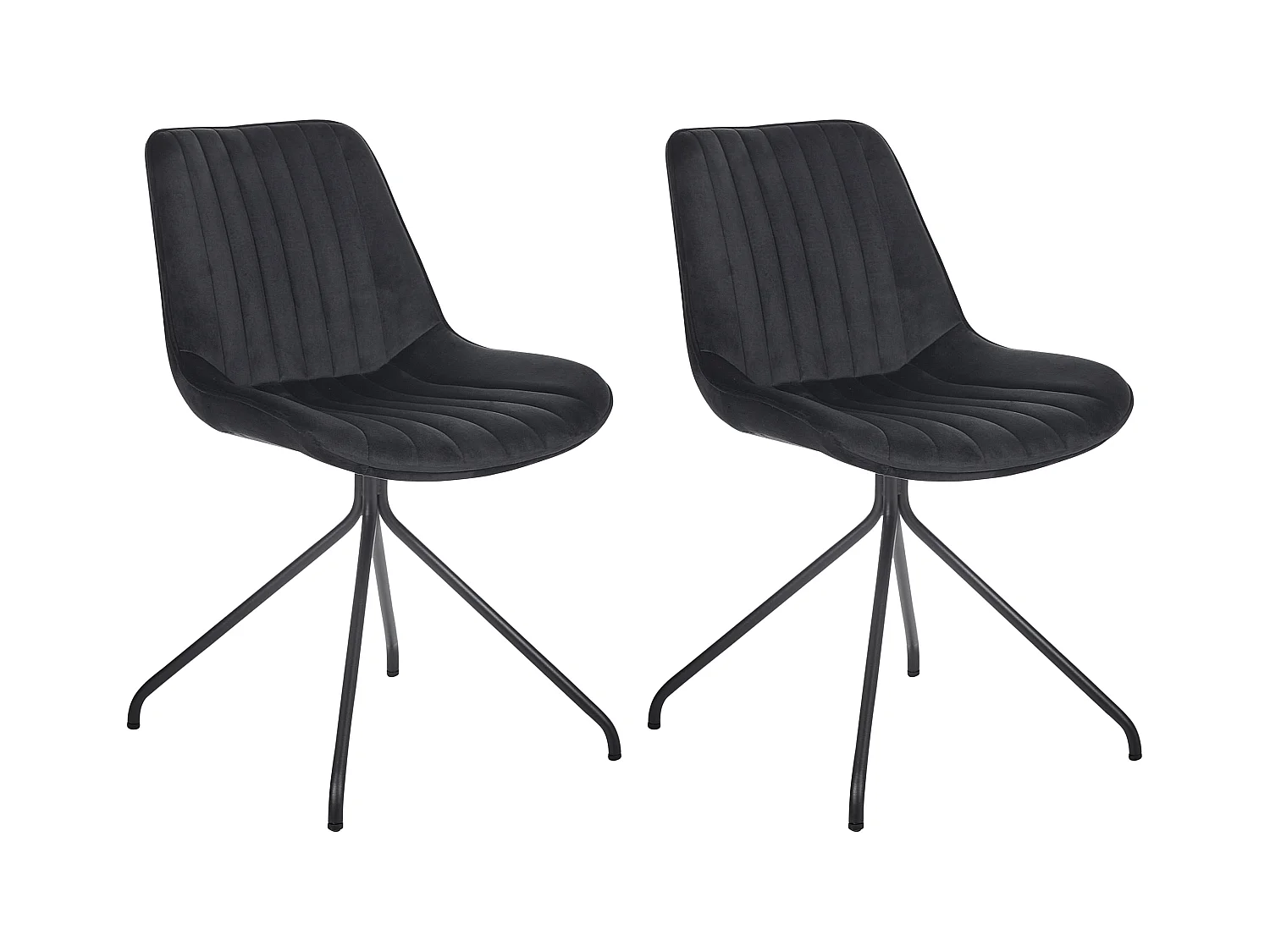 Lot de 2 chaises de salle à manger NAVASOTA Velours Noir
