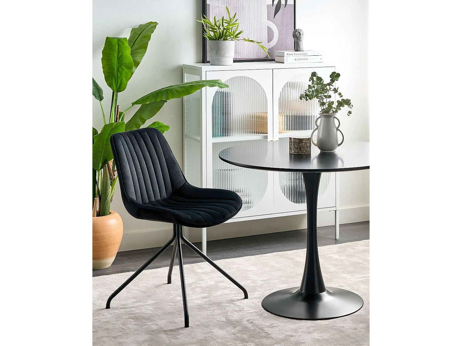 Lot de 2 chaises de salle à manger NAVASOTA Velours Noir