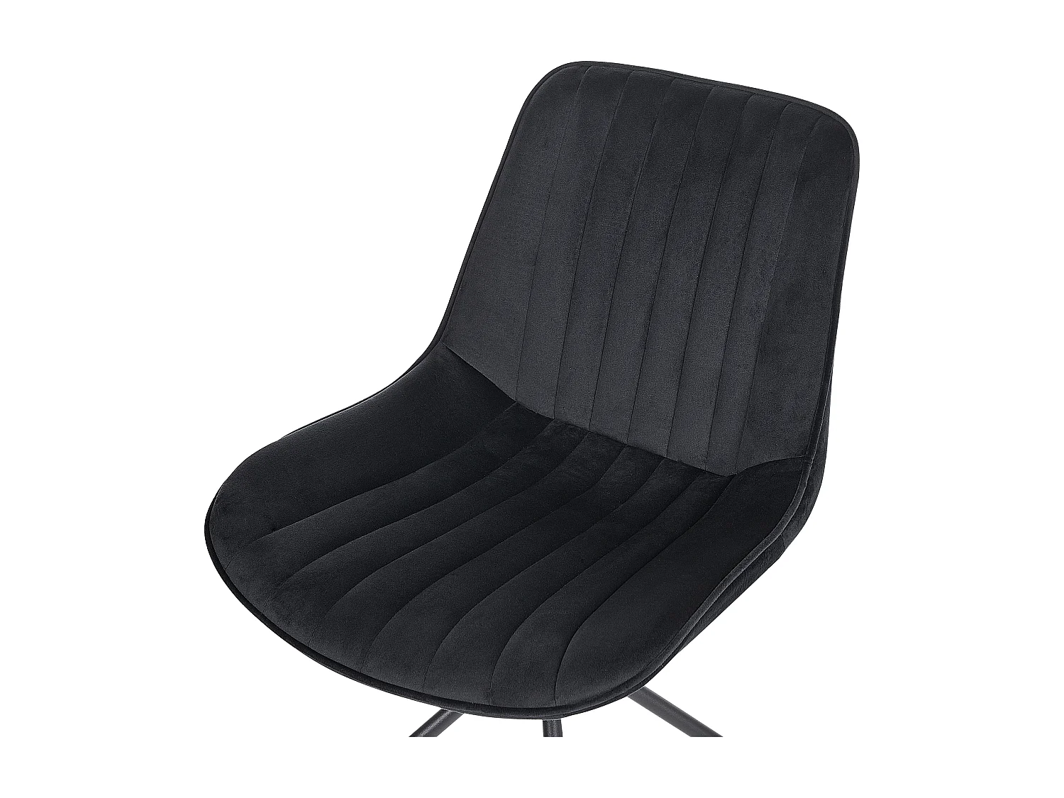 Esszimmerstuhl 2er Set Samtstoff Metallbeine schwarz Glam Retro Navasota