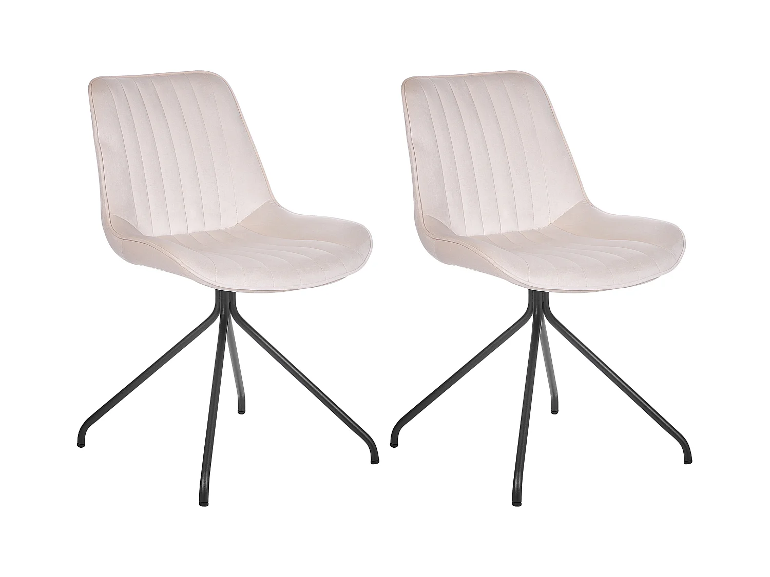 Lot de 2 chaises de salle à manger NAVASOTA Velours Beige