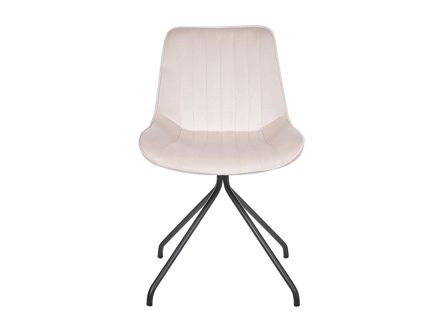 Esszimmerstuhl 2er Set Samtstoff beige Metallbeine schwarz Glam Retro Navasota