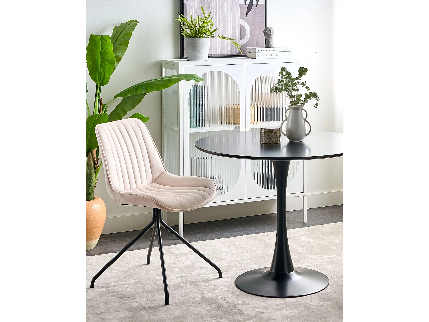Lot de 2 chaises de salle à manger NAVASOTA Velours Beige